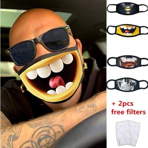 1pc Halloween Costume for Men Women Scary Fabric Facial Funny Smile Joker Black Clown Masks