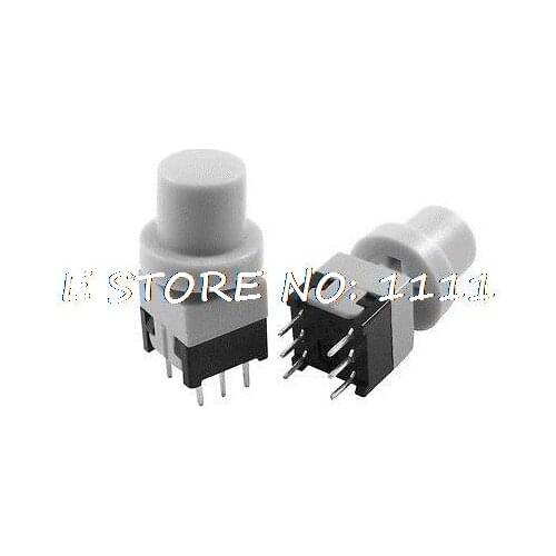 10pcs 8.5 x 8.5mm x 20mm Gray Cap Panel PCB Tactile Tact Push Button Switch Lock