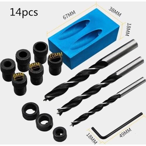 15 Degree Angle Oblique Hole Locator Positioner Drilling Bits Hole Jig Clamp Kit Woodwork Locator Woodworking Guide Tool