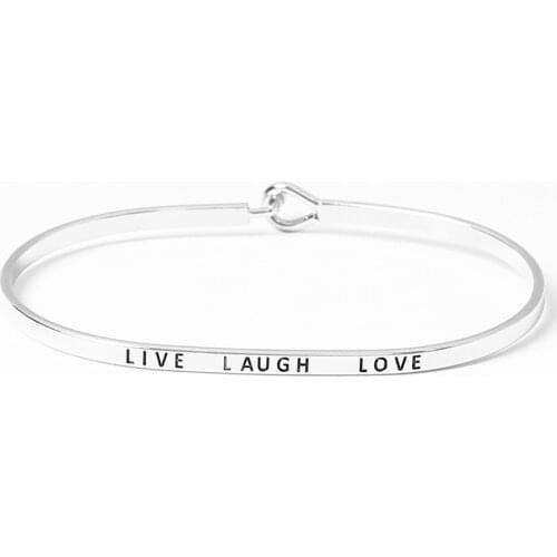 LIVE LAUGH LOVE Letters Bangle Fashion Jewelry Silver Rose Gold Color Cuff Bracelets & Bangles For Women Man Party Lovers' Gift