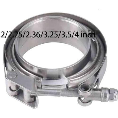 2/2.25/2.36/3.25/3.5/4 inch Stainless Steel Quick Release V Band Clamp With Male Female Flange Exhaust Pipe Clamp