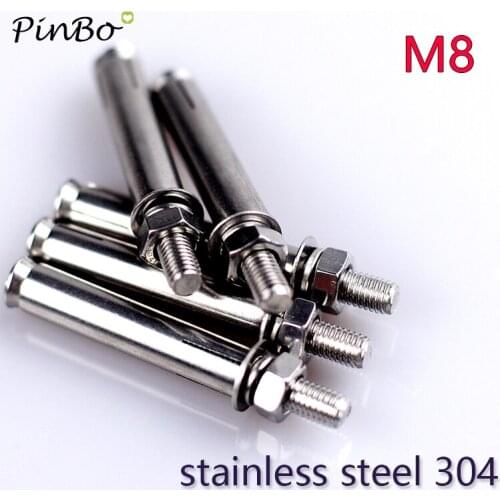 2pcs/lot 5lot+ discount 10%M8*50/60/70/80/100 stainless steel 304 Sleeve Anchor bolt expansion screw rings Expansion Bolts Ring
