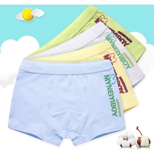 2psc/lot Hot Selling Boys Children Underwear Pure Cotton Letters Boxer Pants 4-12 Years Old Boy Short Four Colors Two combinati