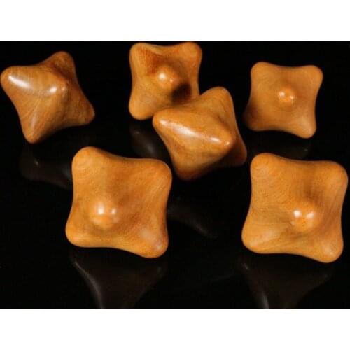 5 Pcs Fragrant Wood Hexagonal Health Care Star Wooden Palm Hand Acupoints Stimulate Meridian Massager Wooden Hexagonal Handball