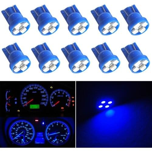 10pcs T10 168 Blue Gauge Instrument Cluster Speedometer Dash 4-SMD Car LED Light Bulbs Car Accessories