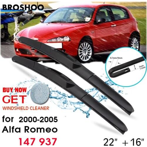 Car Wiper Blade Front Window Windscreen Windshield Wipers Blades J hook Auto Accessories For Alfa Romeo 147 937 22"+16"2000-2005
