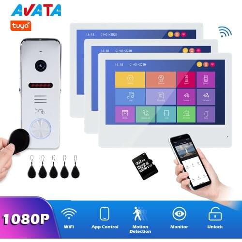 10 Inch Touch Screen 1080P WiFi Video Intercom Home TUYA Smart Life Video Door Phone Wireless System RFID Video Doorbell Camera