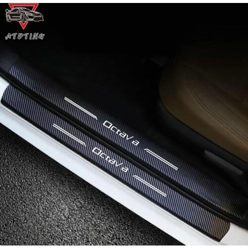 For Skoda Octavia 2007-2019 Rapid 2013-2019 threshold door sill Car Styling CAR Accessories Welcome pedal cover