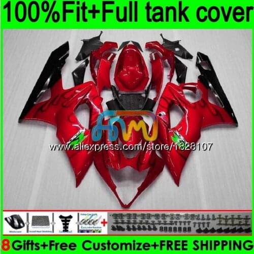 Injection For SUZUKI GSXR1000 K5 GSXR-1000 GSX R1000 98BS.58 GSX-R1000 GSXR 1000 CC 1000CC 05 06 Metal red 2005 2006 Fairings