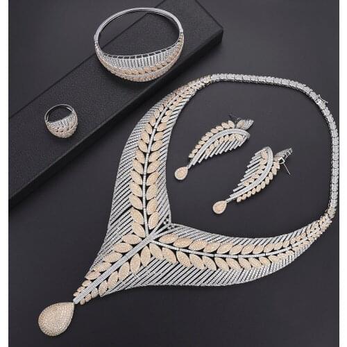 LARRAURI European American Fashion Dubai Jewelry Sets African Women Necklace Earrings Wedding Bride Engagement Jewelry Sets