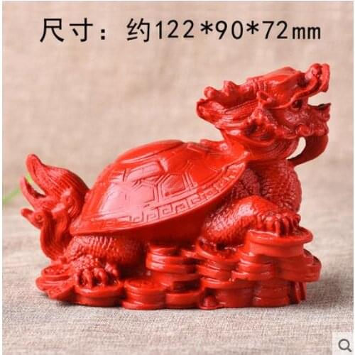 Kaiguang Zhusha auspicious dragon turtle Feng Shuis turtle golden tortoise gives Rui a trick animals miniature figurines