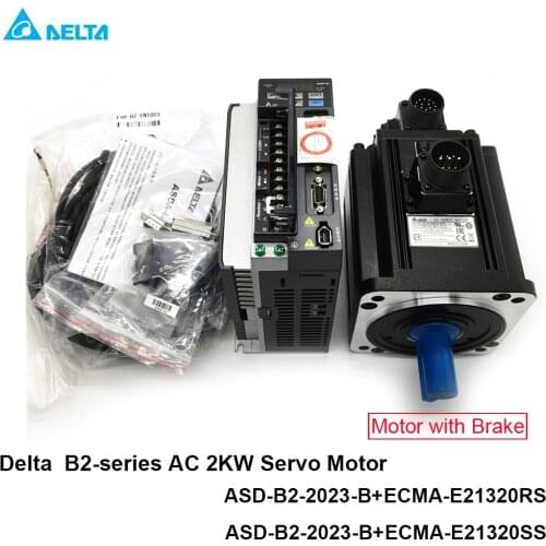 Delta AC Servo Motor Driver Kit 2KW 9.55NM 2000rpm ASD-B2-2023-B ECMA-E21320RS ECMA-E21320SS 2000W Motor with Brake + 3M Cable