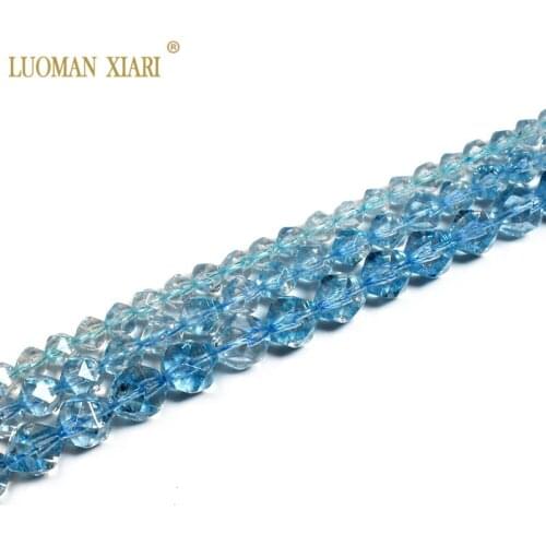 Fine Natural Faceted Blue Crystal Round Natural Stone Beads For Jewelry Making Diy Bracelet Necklace 6/8/10MM