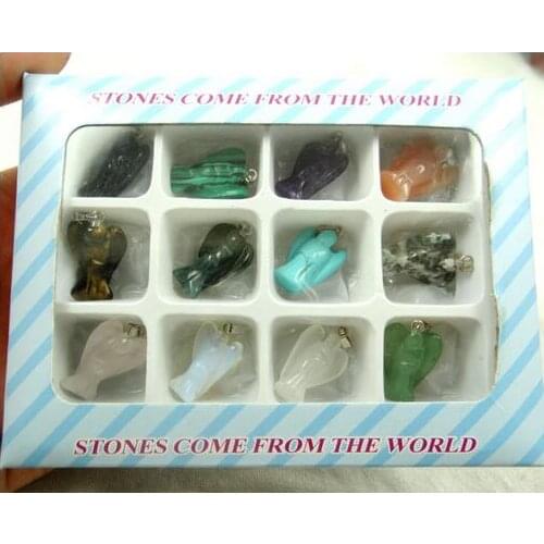 Natural Stone Quartz crystal aventurine tiger eye Turquoises Opal angel Pendants for diy Jewelry making necklaces Accessories