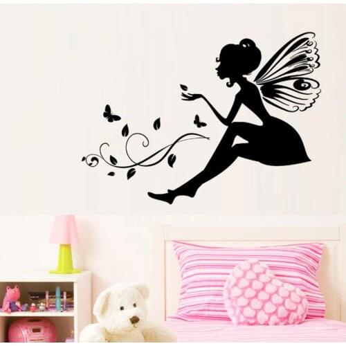 New Removable Wall Stickers Flower Fairy Home Decoration Wall Decals for Childrens Room House DIY