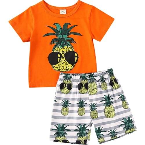New 2PCS Summer Baby Boy Cotton Clothes Set Tops T-Shirt Shorts Pants Outfits