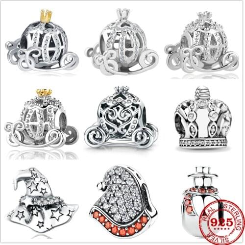 New original 925 silver bracelet charm pumpkin car snowman magic hat beads fit Pandora charm bracelet DIY jewelry gift