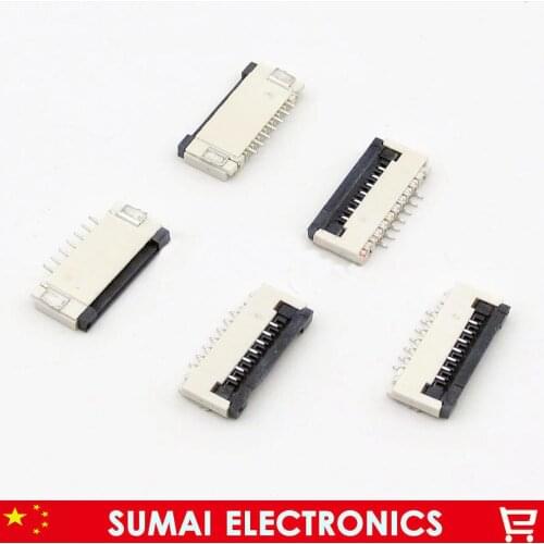 Sample, 7Pin FPC FFC connector cable socket 7 pin 1.0mm connector for LCD screen interface of DVD/GPS/MP3,7P