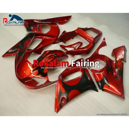 Motorbike Fairing Shells For Yamaha R6 1998 1999 2000 2001 2002 YZF600 98 02 Black Red Motorcycle Bodywork (Injection Molding)