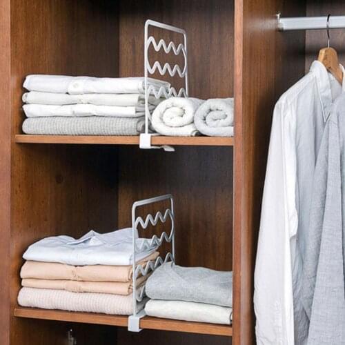 Closet Shelf Home Bathroom Closet Shelf Clothes Divider Rack Space Saving Wardrobe Organizer