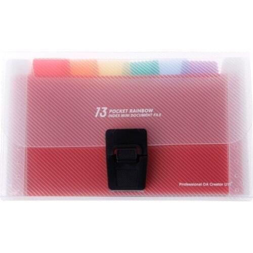 A6 Rainbow Expanding Document Bills Folder 13 Pocket School Accordion Folder R9JB