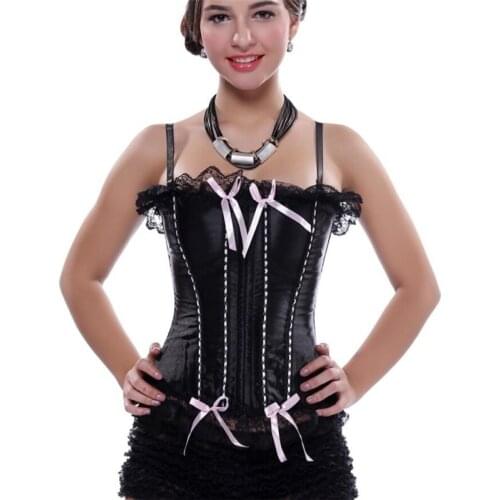 Sexy Lace Lace Straps Overbust Corset Women Lingerie Body Shaper Black Bustier Top Waist Slimming Modeling Waist Cincher