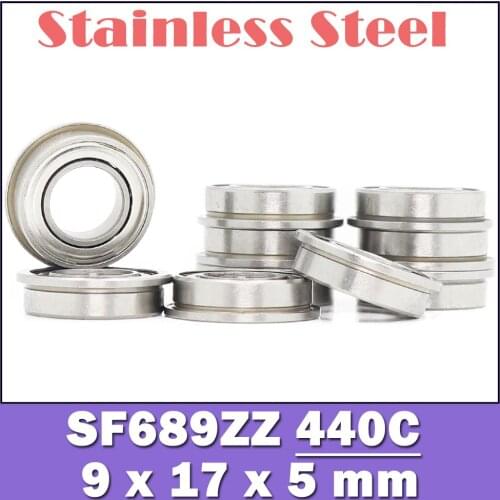 SF689ZZ Flange Bearing 9x17x5mm 10PC Double Shielded Stainless Steel Flanged SF689 Z ZZ Ball Bearings SF689-2Z SF689Z