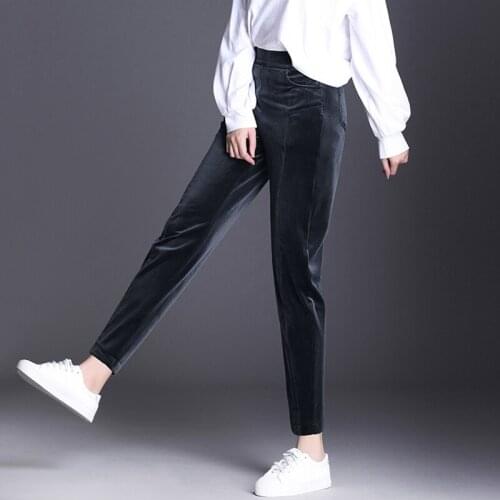 Womens Harem pants Solid color High waist Loose Trouser Autumn And Winter new Casual Corduroy Pants women