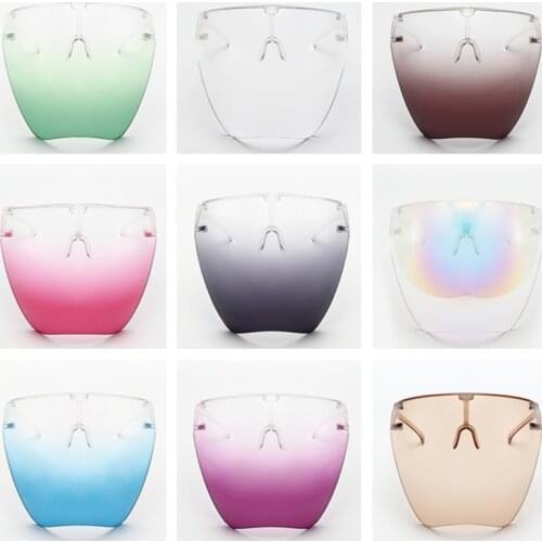 Colorful Full Face Shield Unisex Oversized Eye Shield Visor Sunglasses Face Shield Guard Protector Anti-spray Mask Kitchen Tools