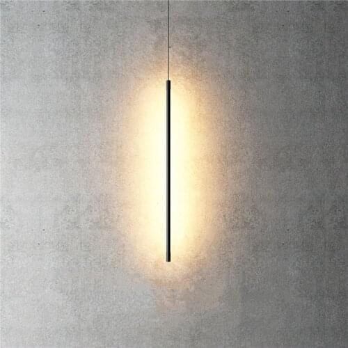 Modern LED Pendant lights Black/Golden Line light LED Ceiling Suspended hanging lamp for Hall Living Room Bedroom Minimalism