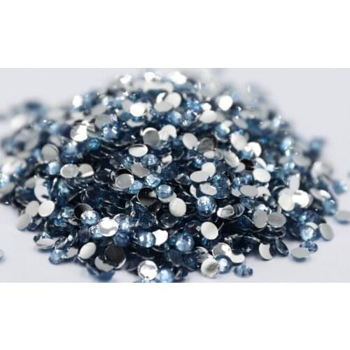 Sky Blue Color 2~6mm Flatback стразы Resin Non hotfix Rhinestones in Bulk Package Plastic Nail Art Decoration for Garment