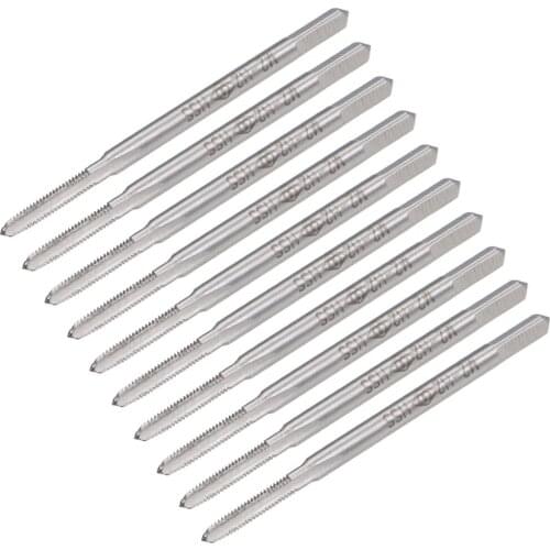 Uxcell Metric Machine Tap M2.0 Thread 0.4 Pitch 3 Straight Flutes H2 High Speed Steel 10pcs