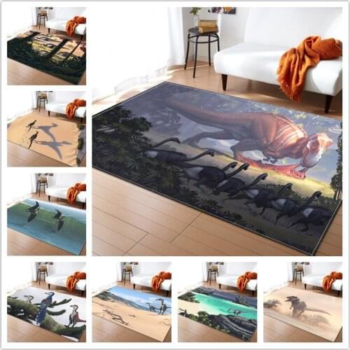 European and American Jurassic 3D Dinosar Printed Carpets for Living Room Area Rugs Soft Flannel Home Decor Carpet Kids Gift Rug