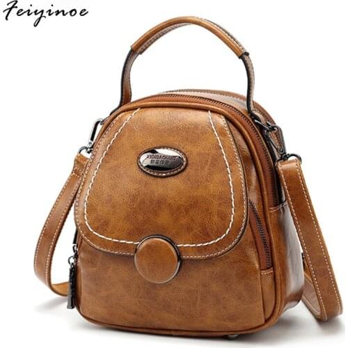 Vintage Soft Leather Shoulder Bags for Women Large Capacity Female Handbag Double Compartment Crossbody Bags Lady 2020 New