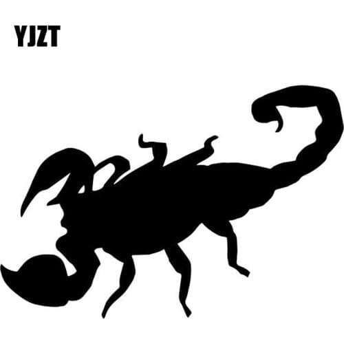 YJZT 15.7CM*10.6CM Scorpion Terror Pattern Decor Car Door Vinyl Decal Car Sticker Black/Silver C4-3042