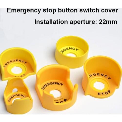 Yellow 22mm Emergency stop button protection cover button switch emergency mushroom head protection seat protection cover ring