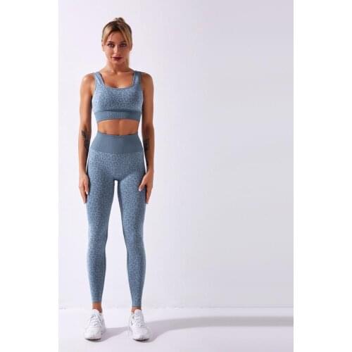 Custom Logo Ladies Gym Fitness Suit High Waist Trousers Seamless Pants Compression Fashion Sexy Bra Yoga Set
