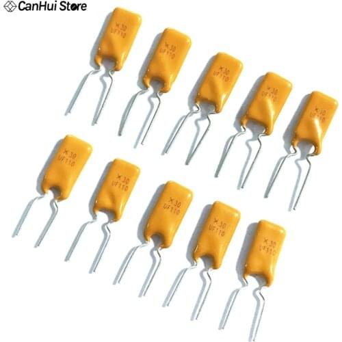10PCS/lot Self Recovery Fuse RUEF110 UF110 30V 1.1A PPTC X30 UF110 DIP Resettable Fuse 1.1A 30V PTC Resettable Fuses