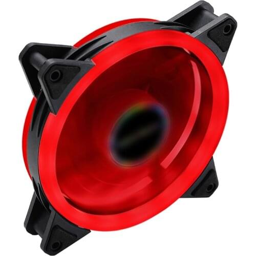 120mm PC computer case fan ultra-quiet LED cooling fan 12VDC 3P IDE 4Pin radiator CPU radiator red fan with shockproof rubber