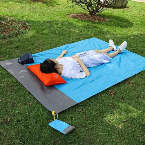 200*210 Foldable Outdoor Camping Mat Waterproof Oxford Cloth Picnic Mat Blanket Sand Proof Beach Blanket Carpet Camping Pad Mat
