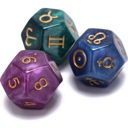 20mm 3Pcs Astrological Dice Set Multi-Faceted Resin Dice For Constellation Games Entertainment