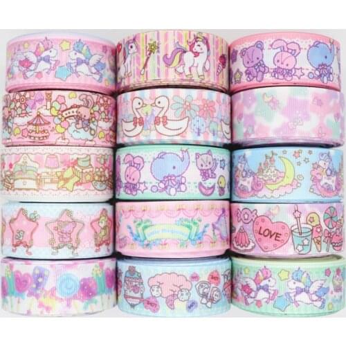 5 Yards 1'' 25MM Cute Animals Printed Grosgrain Ribbons For Hair Bows DIY Handmade Materials Y2020051501