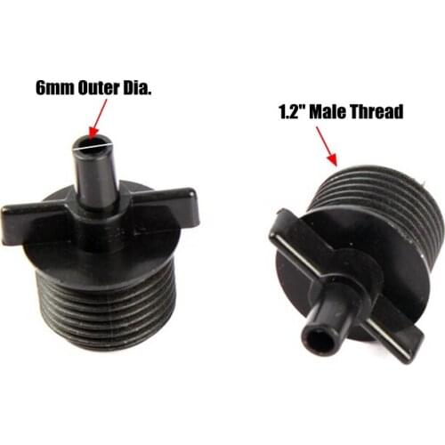 50pcs 1/2"-6mm Male X-over Connector Flat Head Joint Garden Micro Sprinkler Connecto Drip Irrigation Fittings For Sprayer Nozzle