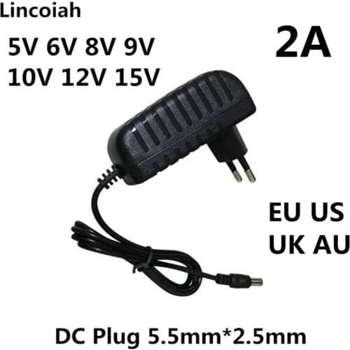 AC 110-240V DC 5V 6V 8V 9V 10V 12V 15V 2A Universal Power Adapter Supply Charger adaptor EU US UK AU for LED light strips CCTV