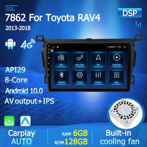 Android 10 6G+128G For Toyota RAV4 Rav 4 2013 2014 2015 2016 2017 2018 Car Radio Multimedia Video Player With SWC Carplay Auto