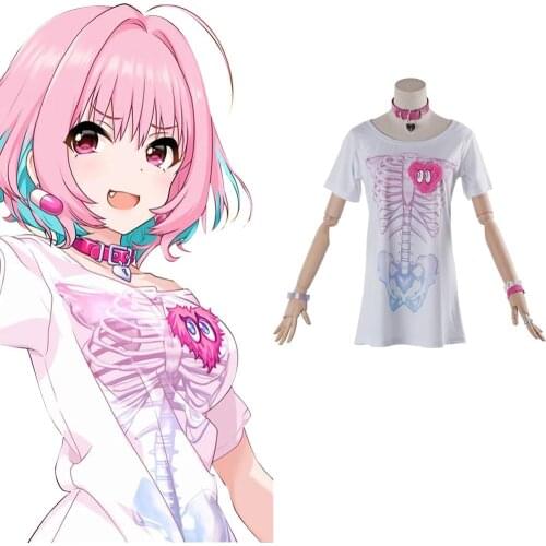 Anime GIRLS Cosplay Yumemi Riamu Costume Girl T-shirt Accessorie Full Set Halloween Carnival Costumes