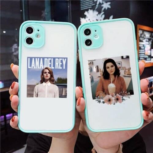 Lana Del Rey sexy Phone Case For iPhone 12 11 Mini Pro XR XS Max 7 8 Plus X Matte transparent blue Back Cover