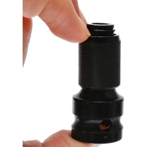 Black Impact Wrench 1/2 Drive 1/4 Hex Drill Chuck Socket Power Adapter Tools