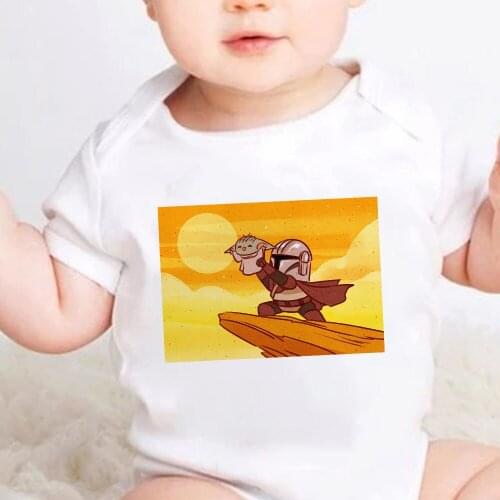 Baby Spring Autumn Clothing Infant Baby Girl Boy The Mandalorian Baby Yoda Romper Jumpsuit Short Sleeve Clothes