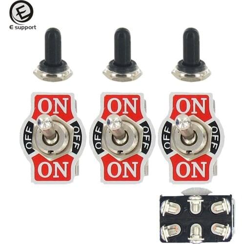 EE support 3 X Heavy Duty 20A 125V DPDT 6P On/Off/On Auto Car Rocker Toggle Switch Waterproof Boot Hot Sale